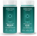 Iwi Life Brain & Eye Omega-3 Bundle, 30 Servings, Vegan Plant-Based Algae Omega 3 s EPA + DHA, Krill & Fish Oil Alternative, žiadna rybia pachuť