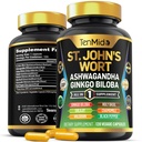 St.John's World Supplement - 8in1 Formula - Kombinovať s Ashwagandha, Ginkgo Biloba, Shilajit, Valerian, Holy Basil, Kamilka, a Black Pepper - 120 Vegan Kapsule na 4 mesiace Dodávka