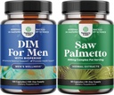 Bundle of Advanced DIM Supplement for Men - Estrogen Blocker a Extra Strength Paw Palmetto Extract - pre ženy a mužov zdravie vlasov a močovej podpory