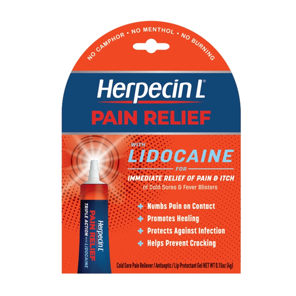 Herpecin-L liečba proti bolesti pre studené bolesti a zápalové pľuzgiere, s lidokaínom, znecitlivuje bolesť a svrbenie, chráni pred infekciou, 0,15 oz