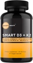 Vitamín D3 + K2 - Bone Health & Immune Support - 7000 IU (175 MCG)D3 + 500 MCG K2 - Kofaktory B6, horčík a zinok - bez lepidla, Vegan, non- GMO - Dietary Supplement - 30 Veggie Capsules