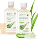 AloeCure USDA Organic Aloe Vera Juice Madein 12 Hrs of Harvest - Pure Aloe Juice Natural Digestive Supplement to Support Digestion, Immune System and Balanced Žalúdočná acidity, 2 x 500ml Fľaše