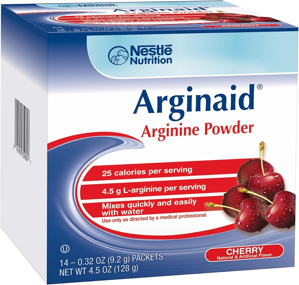 Arginanid Powder Drink Mix, Cherry - Nutritional Needs for Wound Care - 0.32 OZ Pakets (14 CT/Pack) (pack of 2)
