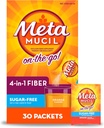 Metamucil On-The-Go, Psyllium Husk Fiber Supplement, 4-in-1 Fiber for Digestive Health, Sugar Free, Orange Flavor, 30 Počet x 2 Balíčky (60 Počet celkom)