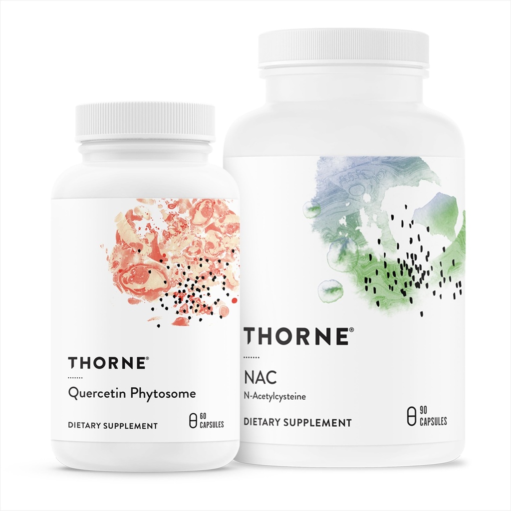 THORNE - Imunitná podpora Duo - Quercetin Phytosome & NAC pre vyvážené imunitné a respiračné wellness - 30 slúži