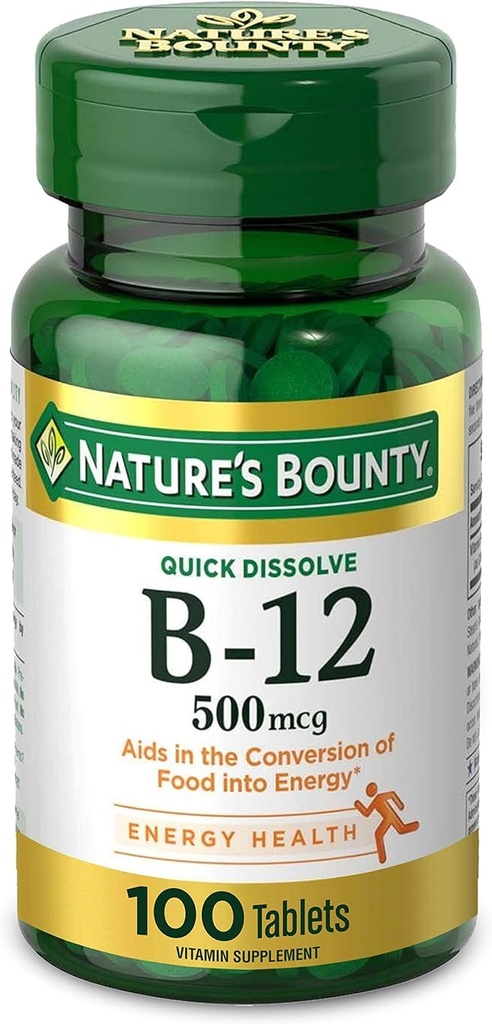 Prirodzene Bounty Vitamín B-12 500 mcg, 100 počet (Pack of 2)