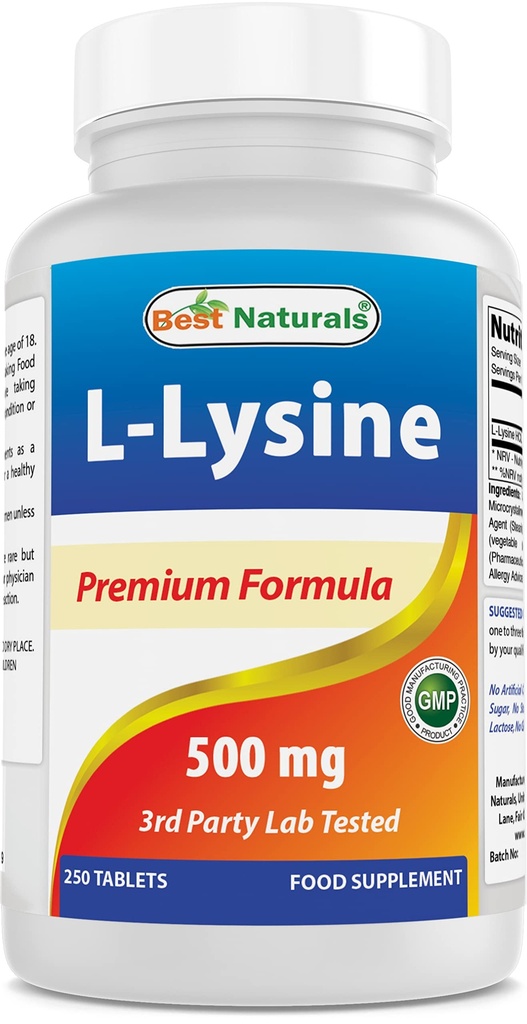 Najlepšie prírodné L-lyzín 500 mg 250 tabliet