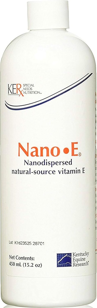 Kentucky Equine Research Nano - E: Prírodný zdroj Vitamín E Antioxidant pre kone, 450 ml