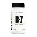 NutraBio Biotin (vitamín B-7) Dodatok, 5000mcg - Môže pomôcť podporiť zdravé vlasy, koža, a nechty, 90 Rastlinné kapsule