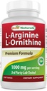 Najlepšie prírodné L-Arginín L-Ornithine - 1000mg na službu - 120 Tablety - Non-GMO & Gluten Free (120 Počet (Pack of 1))