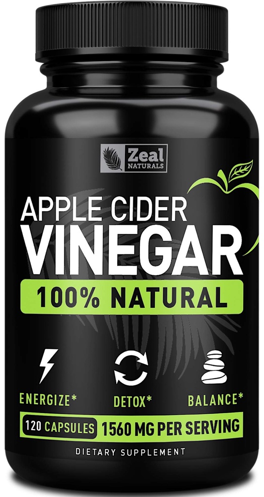 Zel Naturals Natural Raw Apple Cider Ocogar Kapsule (1560mg