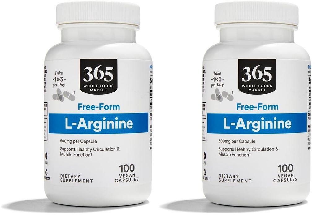 Trh s celými potravinami, L Arginine 500Mg 100 Veggie Caps (balenie 2)
