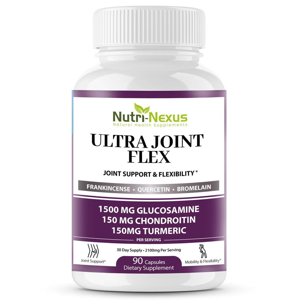 Glukozamín Chondroitin MSM Joint Supplement with Turmeric & Boswellia - Spoločná podpora pre mužov a ženy - Podporuje mobilitu - Flexibilita & Comfort 