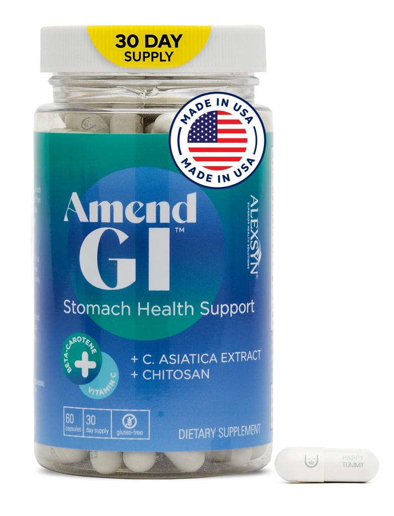 Zmeniť GI All-Natural Žalúdok Zdravie Podpora 60 Kapsule - Nutraceutical pre Stres-Induced Ulcer príznaky - Podporuje liečiace a tráviace zdravie s Asiasias Extract & CM Chitosan