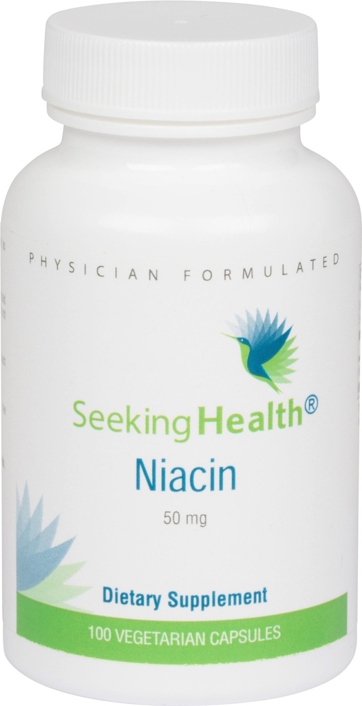 Hľadanie zdravia Niacin - Supplement with Biodostupný Niacin - Supports Energy Production & Skin Health - Skin Supplement Formula - 50 mg, 100 Kapsule