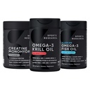 Športový výskum Kreatinný monohydrát Vylepšený Omega Power House Antarktída Krill & Fish Oil s trojitou silou EPA DHA a fosfolipidy, Choline & Astaxantin - Fit pre majstrov