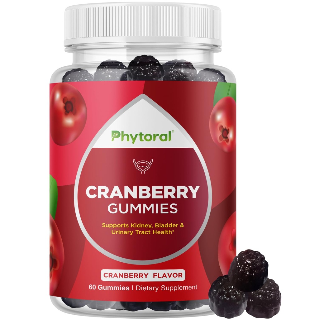 Phytorálna extra sila brusnicové Gumies pre ženy - Delicious Potent Supplement a muži močový mechúr močových ciest podpora zdravia denne vitamíny (30 porcií)