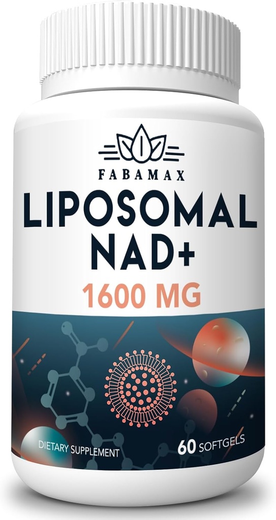 1600 mg Lipozomálne doplnky NAD, 98% Pure NAD+ Supplement, Superior Absorbtion, Alternative to Nicotinamide Riboside or NADH to Boost NAD+ for Aging Defense, Energy, Longevity,60 Softgels