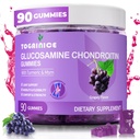 Spoločná podpora Gumies s Glukozamín Chondroitín, bez cukru, 1500 mg Extra sila s MSM & Turmerica (90 Počet)