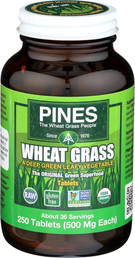 PINES Organic Pheat Grass, 250 Count Tablets  Pšeničná tráva, ako sa uvádza v novom blockbuster filme, Ocean 8!