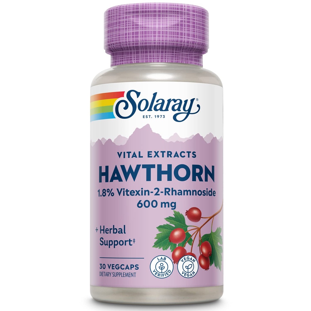 SOLARAY One Daily Hawthorn Extract Supplement, 600mg 
