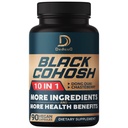 Black Cohosh Supplement - 3 mesiace pre menopauzu a imunitné zdravie - zmes 12 stentného bylina zahŕňa Dong Quai, Chasteberry, Wild Yam, Red Clover, Black Pepper a iné - 90 Vegan Kapsule