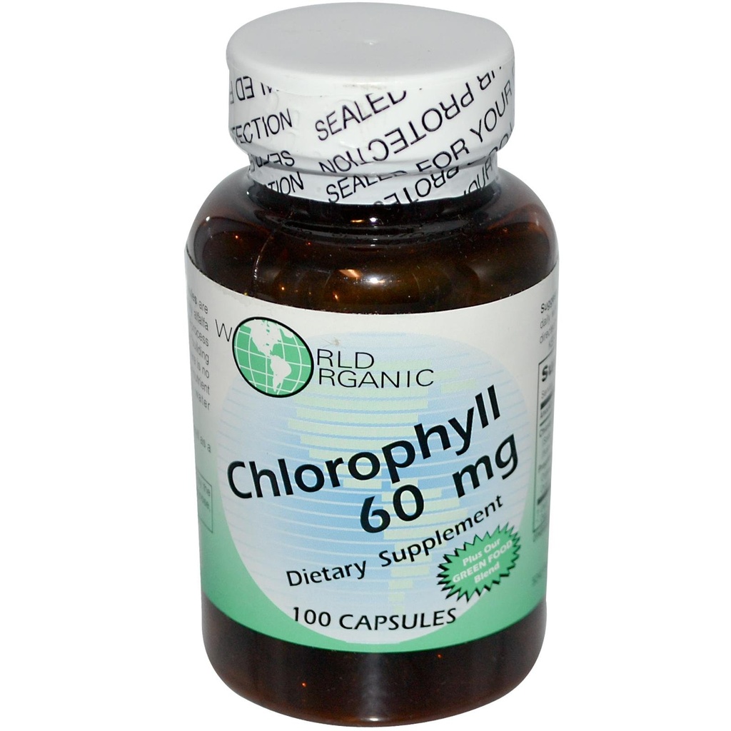 World Organic Mega Chlorofyl, 100 mg, kapsuly, 60 kapsúl
