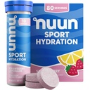 Nuun Sport Electrolyte tablety s horčíkom, vápnikom, draslíkom, chloridom a sodným, bezlepkom a vegánom, jahodovou citrónovou limonádou, 8 balení (80 dávok celkom)