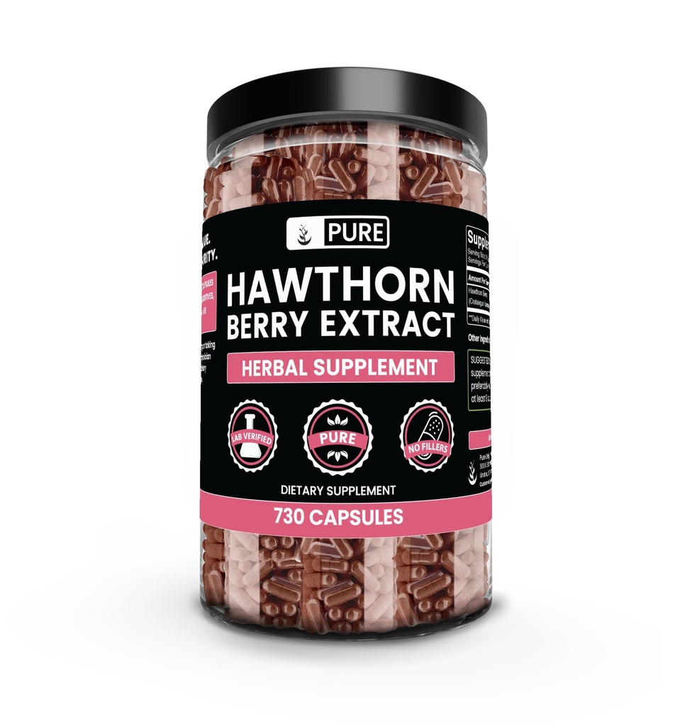 Pure Original Ingredients Hawthorn Berry Extract (730 Kapsule) Pure & Natural, No Additives Or Fillers