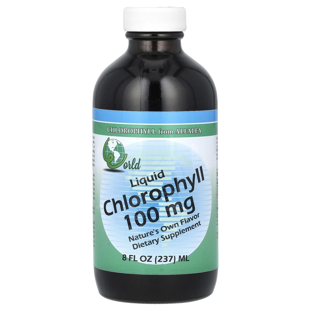 Svetová organická - chlórofylová kvapalina 100 mg, 8 oz kvapalina