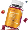 Quercetin Gummies s hypromelózami, bazami, echinacea, vitamín C D zinok - imunitný systém podpora 60 grófov Pure Quercetin Gummies pre deti a dospelých