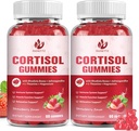 (2 balenia) Cortisol doplnok Gummy pre ženy s Rhodiola Rosea, Ashwagandha, horčík, vyvážené Cortisol, Zzz podpora, non-GMO,120 Gummy