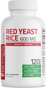 Bronson Red Yeast Rice 600 MG Monascus Purpureus Herbal Health, Non-GMO, 120 Capsules