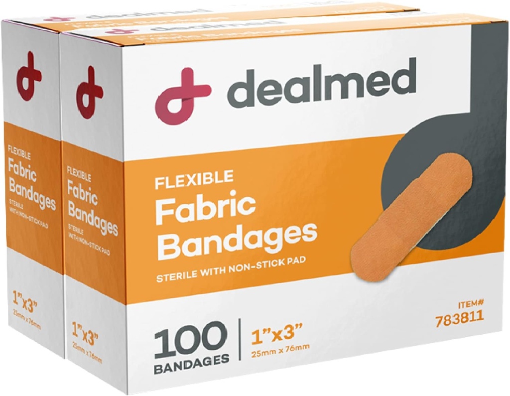 Dealmed Sterile Flexible Fabric Adhesive Bandages 