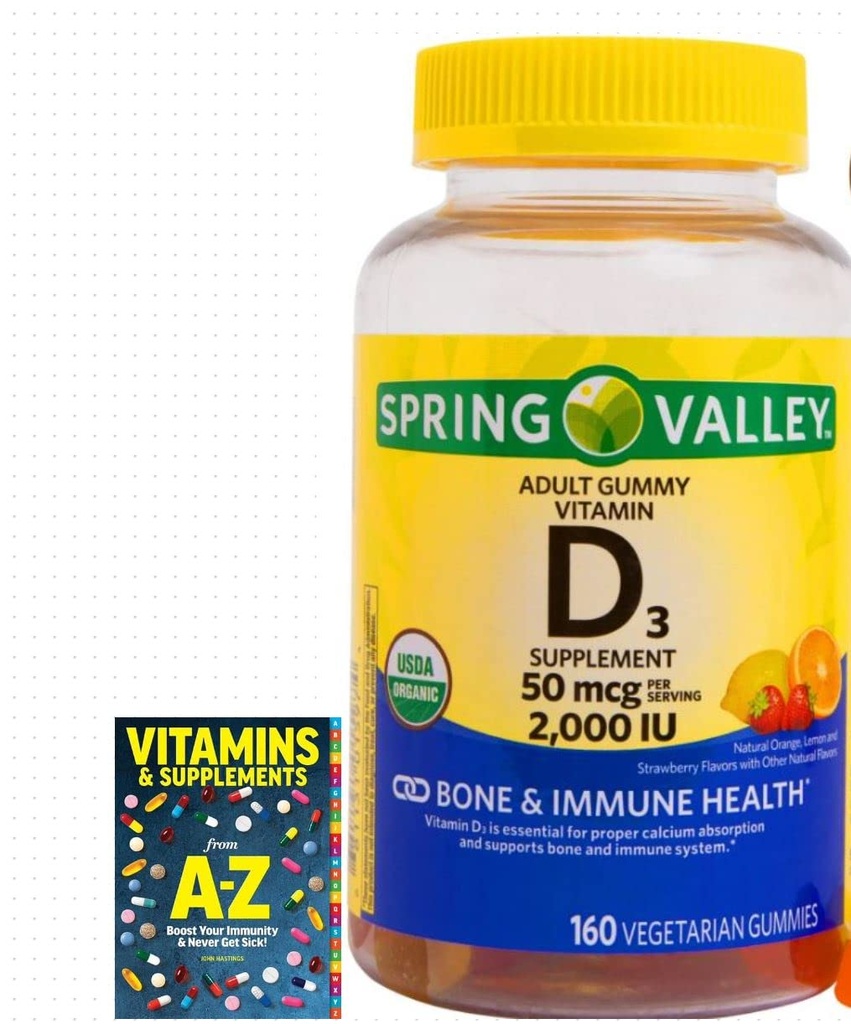 Jarné údolie Vegetariánska vitamín D3 Gummies, 2000 IU, 50 μg, 160 Ct+Lepšie sprievodca Vitamíny Doplnky Rezervovať zadarmo vrátane (Nedá sa samostatne predať)