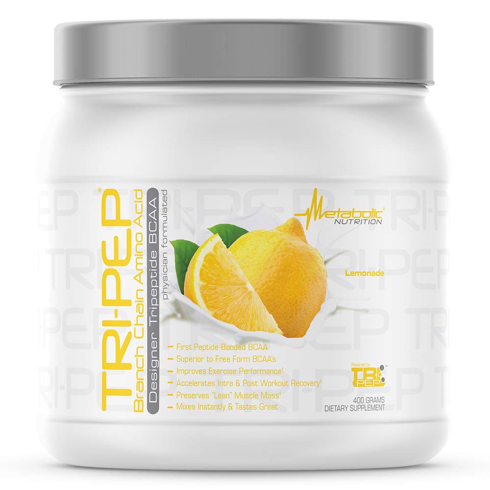 Metabolic Nutrition - TRIPEP - Tri-Peptide Branch Amino Acid Amino Acid, BCAA Powder, Pre Intra Post Workout Supplement, Lemonade, 400 Grams (40 Servings)