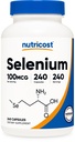 Nutricost Selénium Supplement 100mcg, 240 Kapsule, Vegetarián, Gluten Free & Non-GMO