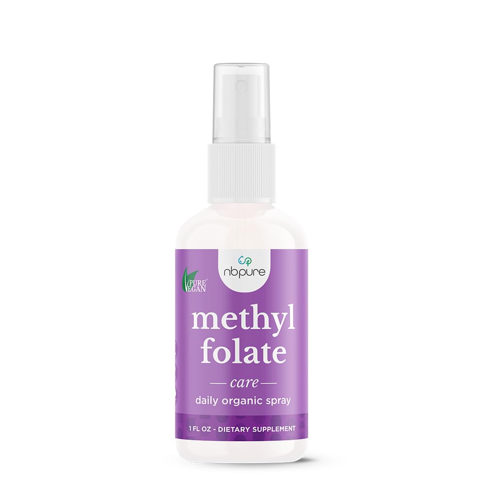 Nbpure Methylfolate Vitamín B9 Spray Supplement, Liquid Folic Acid Spray, 1 oz