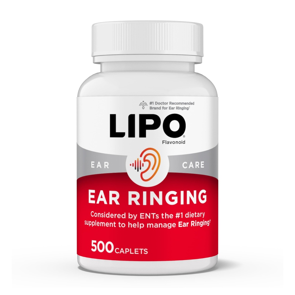 Lipo-Flavonoid Plus Tinitus Relief - Doctor-Recommmended for Ringing Ears - klinicky-Proven Lemon Bioflavonoid Complex s vitamínmi C, B1, B2, B6, B12, & Calcium - 500 Caplets