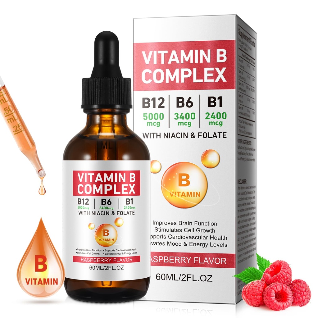 Vitamín B komplex Tekutý, Vegan Vitamín B12 Tekuté kvapky 