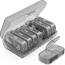 AUVON XL Týždenná pilulka Organizátor 2 krát denne, pilulka 7 deň s jedno-Side veľké otvory pre jednoduché použitie, šedá AM PM pilulka Prípad pre lieky, Vitamíny, rybie oleje, doplnky