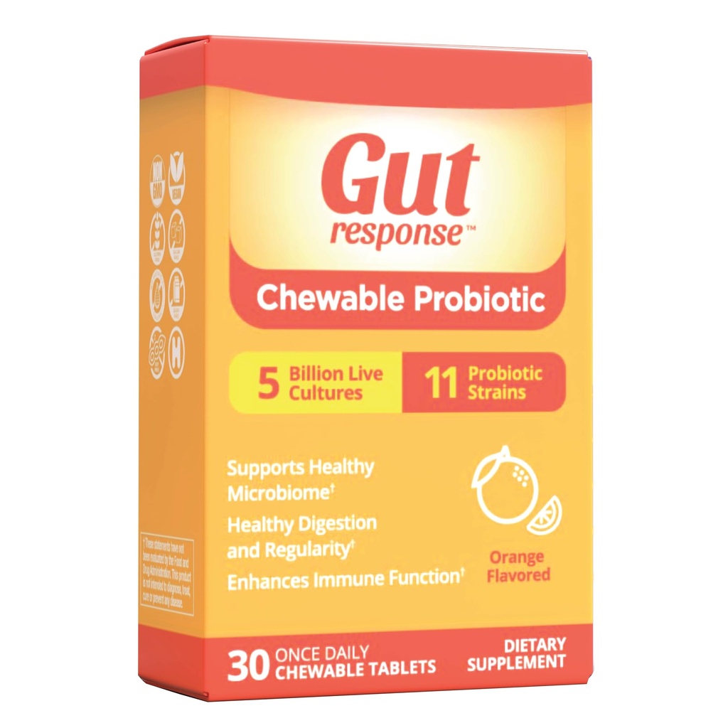 Chewable Probiotic for Men & Women, Slows Down Digestive Aging, Boosts Immune System, Non- GMO, Gluten Free & Soy Free, 5 miliárd CFU, 30 žuvacie tablety, Orange Flavor
