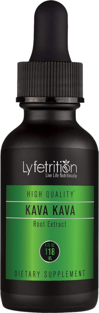 Lyfetrition Kava Kava Root Extract with Active Kavalaktóny 540mg, 220 Servings, Cruelty-free, Easy-to-Consume Liquid Drops, Quick Absorbtion, GMP-Certifikovaný, Third-Party Tested, Non-GMO, Made in USA