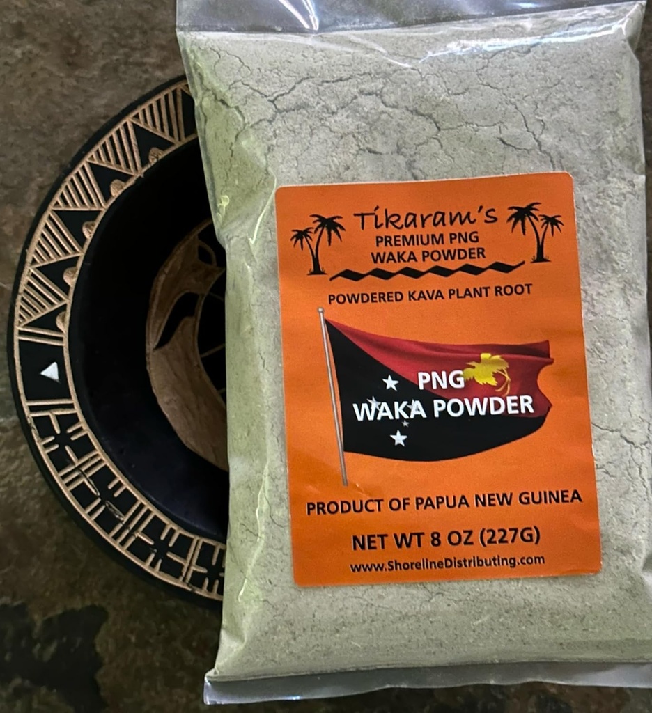 Tikaram's Kava Powder - Premium Papua-Nová Guinea (PNG) Waka, 1/2 Pound (8oz), Fiji Market Veľkoobchod LLC