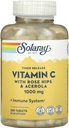 SOLARAY Časové uvoľňovanie vitamínu C s Rose HIPS & Acerola, 1000 mg, 250 tabliet