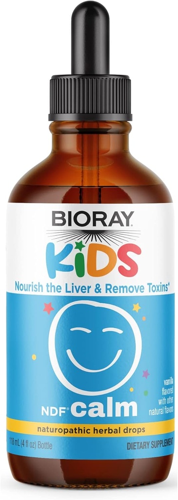 BIORAY Kids NDF Pokoj, Vanilla - 4 fl oz - Výživa Pečeň a odstránenie toxínov - non-GMO, Vegan, Gluten Free - 2-4 Mesiac dodávky