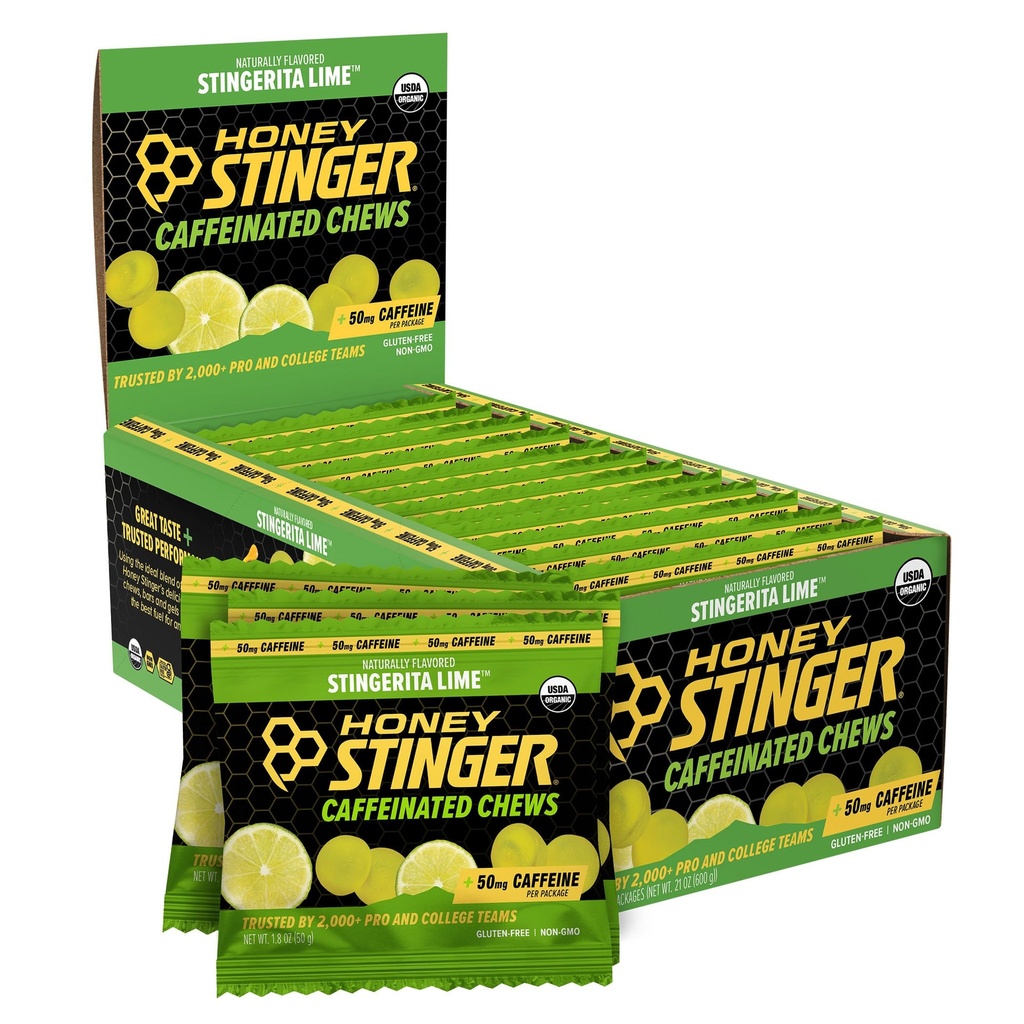 Med Stinger Stingerita Lime kofeínová energia žuvačka, lepok zadarmo, s kofeínom, pre cvičenie, beh a výkon, športové výživa pre domáce & Gym, Pre a stredné cvičenie, 12 balenie