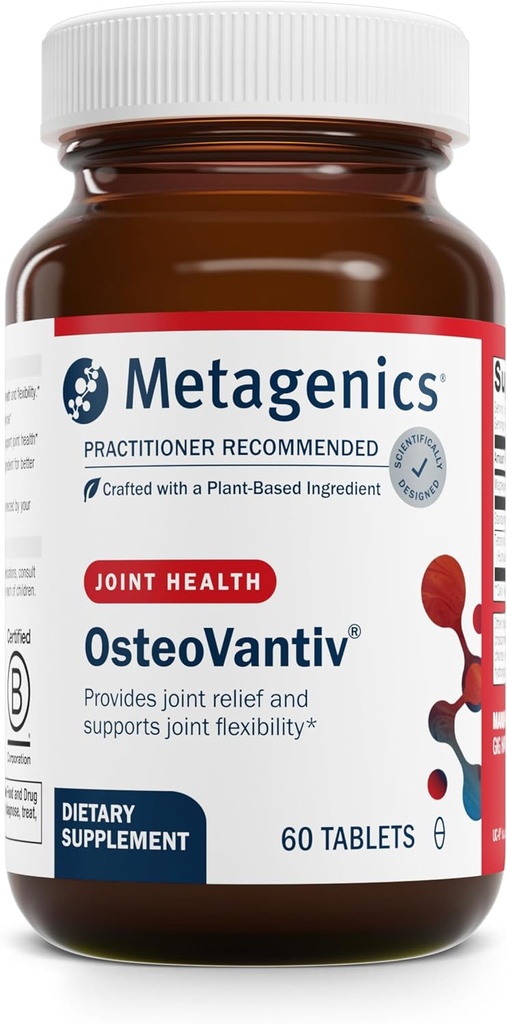 Metagenics OsteoVantiv - UC-II Collagen & THIAA for Joint Support, Flexibility & Post-Exercise Comfort* - Non-GMO, Gluten-Free - GMP Certified Facility - 60 Tablets