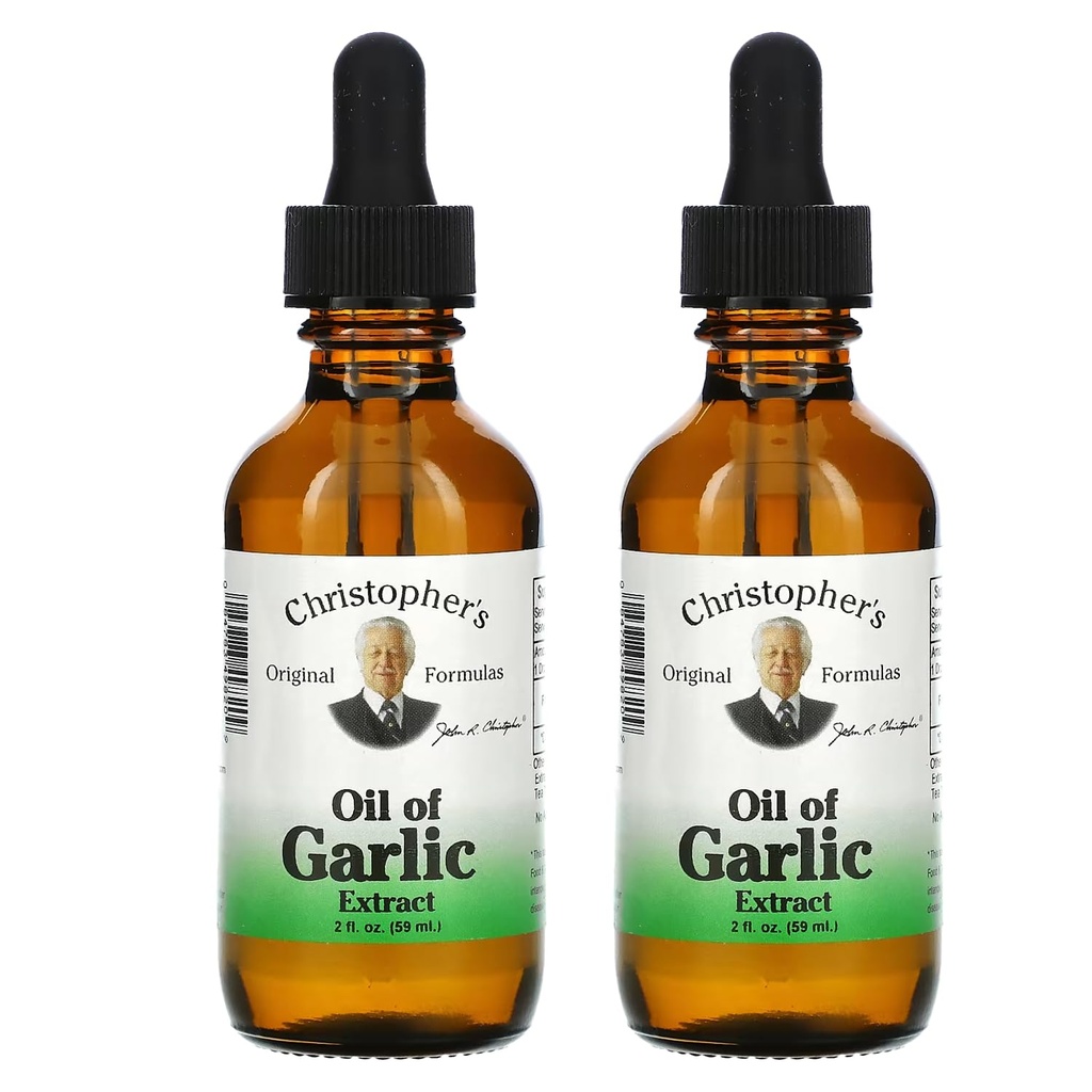Christopher's Original Formules Oil of Cesnak Extract 2 Ounces - Balenie 2 - Premium bylinné doplnok - studené a čisté tekuté cesnakový olej Všestranné použitie