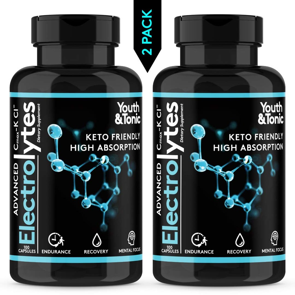 Kompletné Electrolyte Supplement w Vysoká biologická dostupnosť a Cmax Chlorid draselný horčík pre vytrvalosť svalového zotavenia Mental Focus. Rýchle rehydratačné soli a Keto Friendly pilulky s 200 uzávermi